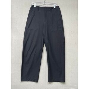 Athleta Size 8 Black Utility Wide Leg pants stretch straight Trouser Travel work